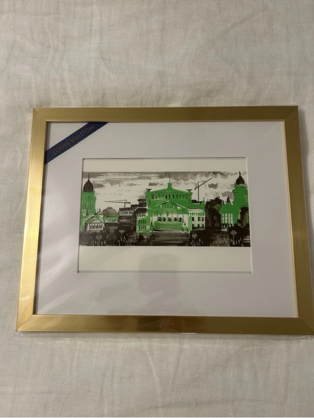 “Berlin” Louis Vuitton X Ruben Toledo Framed Art City Guide Postcards COA